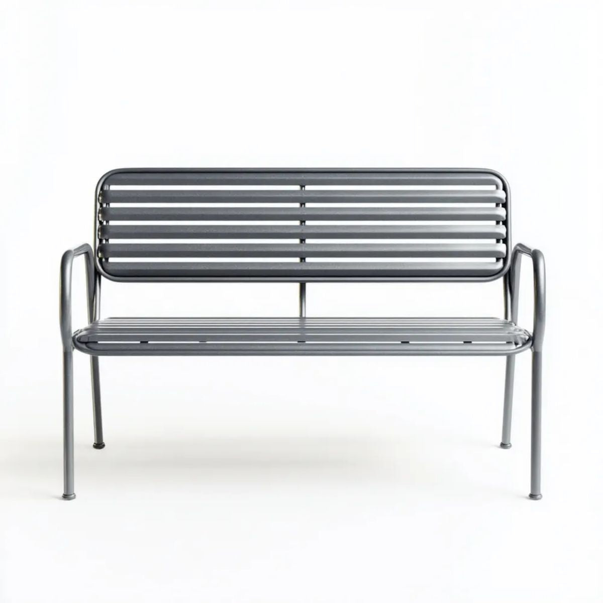 Dwuosobowa ławka ogrodowa aluminiowa antracytowa 118 x 56 x 80 cm