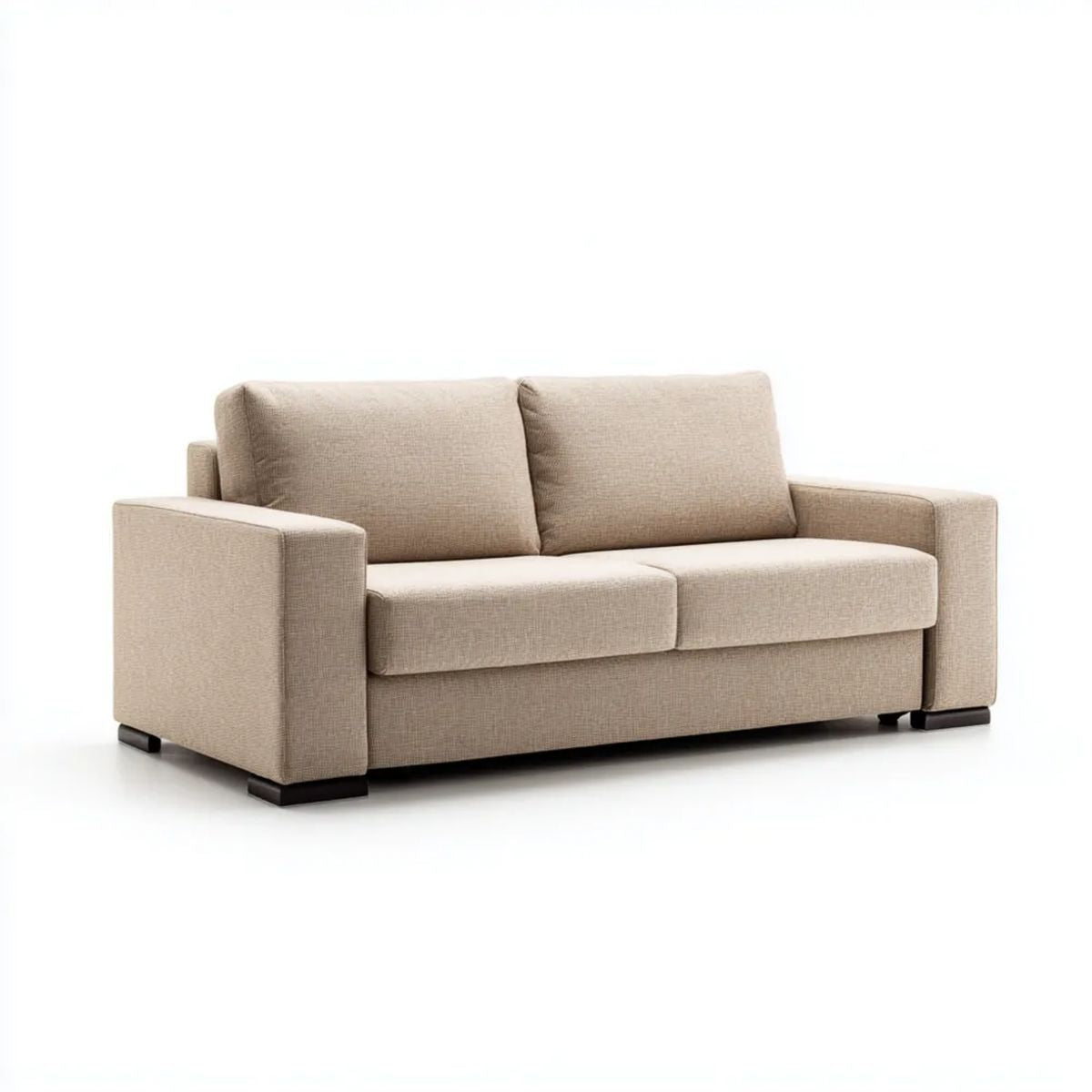 Beżowa sofa dwuosobowa z tapicerką poliestrową 170 x 90 x 85 cm