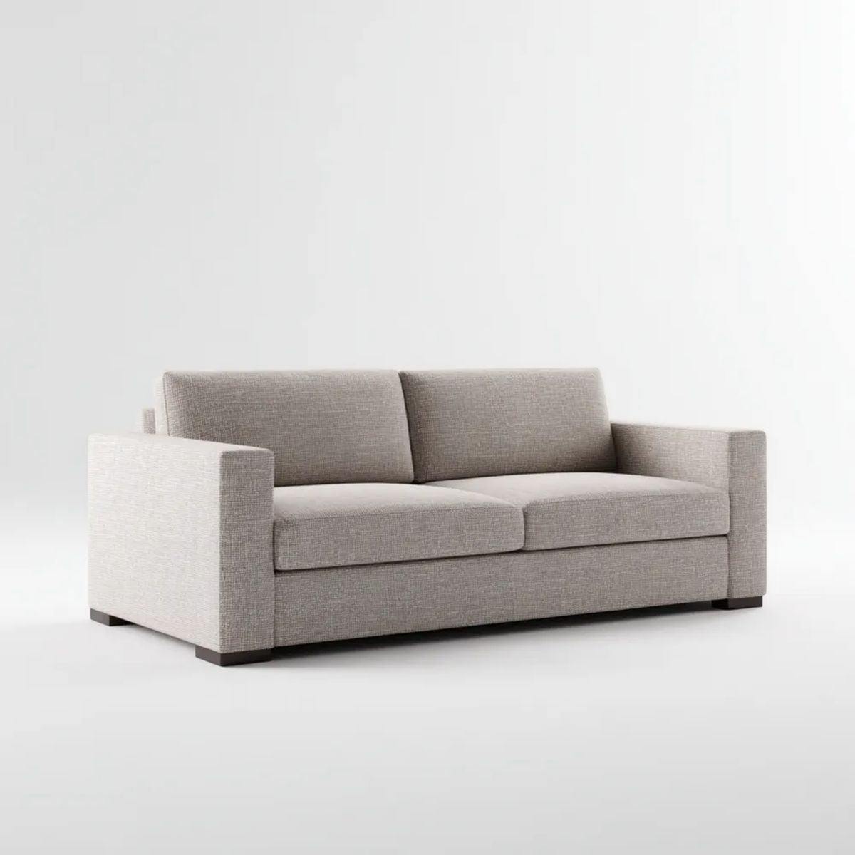 Sofa dwuosobowa szara z tapicerką poliestrową 200 x 90 x 85 cm