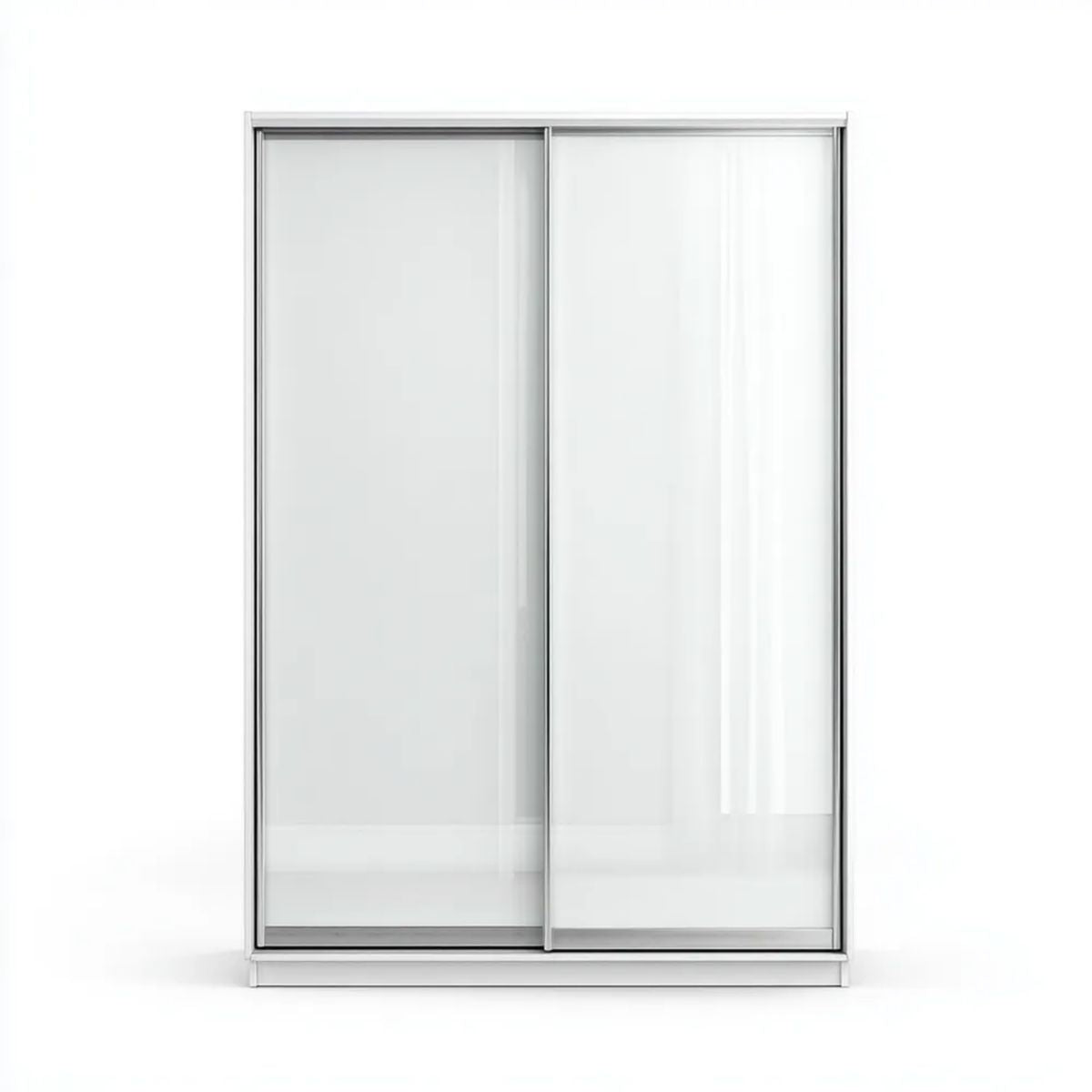 Biała szafa przesuwna ze szkłem matowym i aluminium 120 x 60 x 200 cm