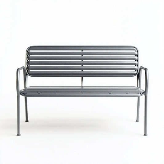 Dwuosobowa ławka ogrodowa aluminiowa antracytowa 118 x 56 x 80 cm