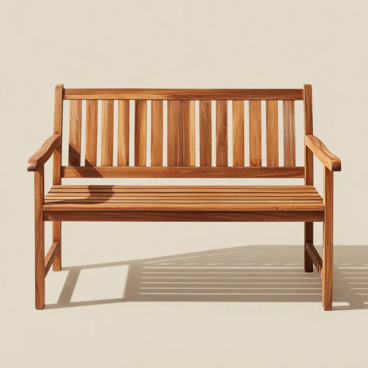 Dwuosobowa drewniana ławka ogrodowa brązowa 120 x 65 x 90 cm