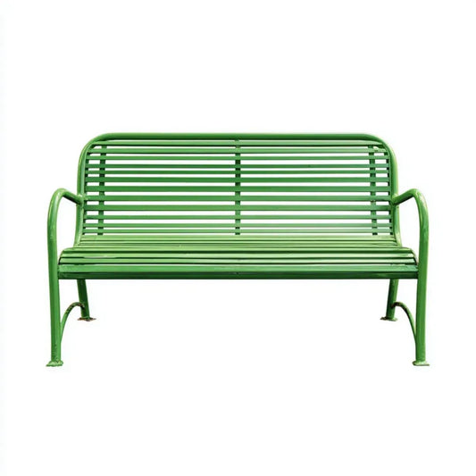 Dwuosobowa ławka ogrodowa ze stali zielona 120 x 60 x 85 cm