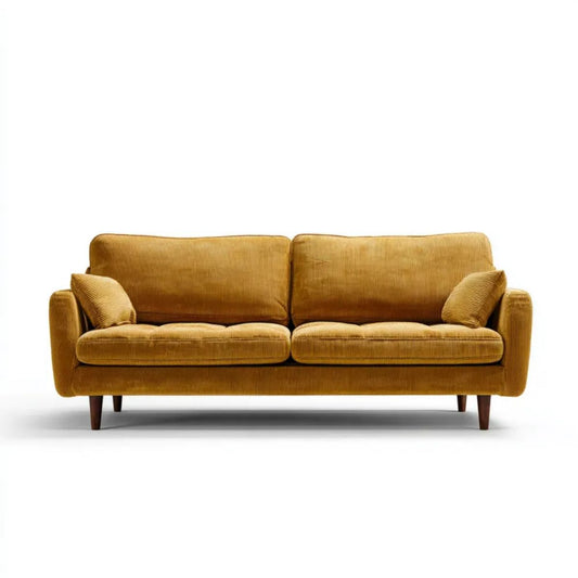 Trzyosobowa sofa sztruksowa musztardowa 210 x 92 x 88 cm