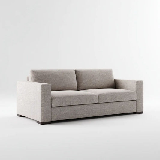 Sofa dwuosobowa szara z tapicerką poliestrową 200 x 90 x 85 cm