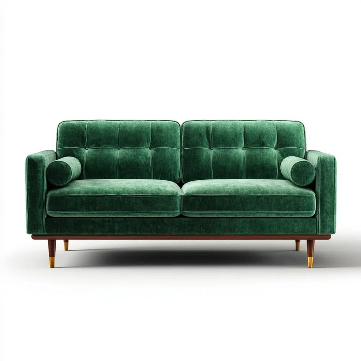 Trzyosobowa sofa zielona z aksamitu poliestrowego 200 x 86 x 84 cm